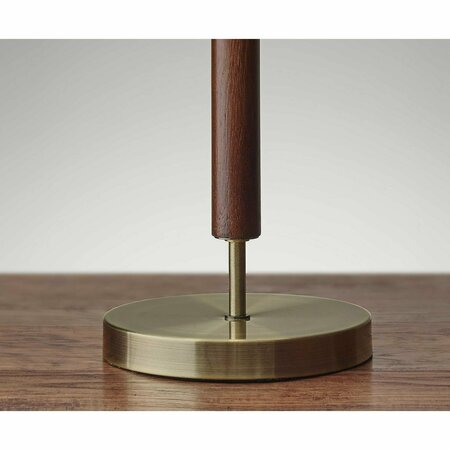 Homeroots Walnut Wood & Metal Table Lamp15 x 7 x 26.25 in. 372570